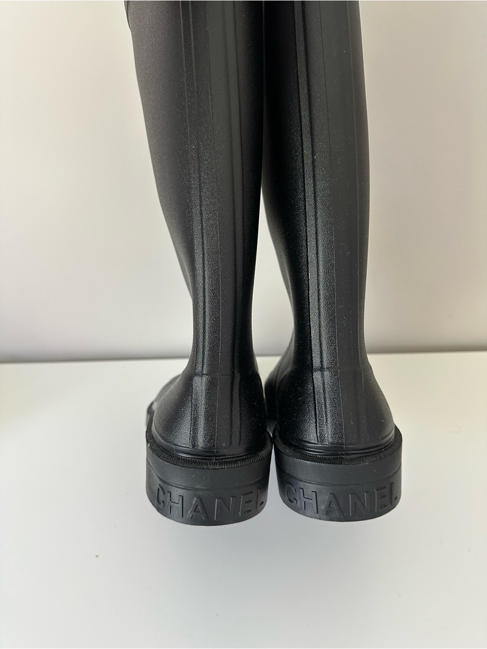 CHANEL Black Rain Boots - Picture 11 of 16